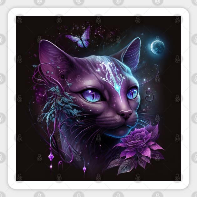 Alien Siamese Sticker by Enchanted Reverie